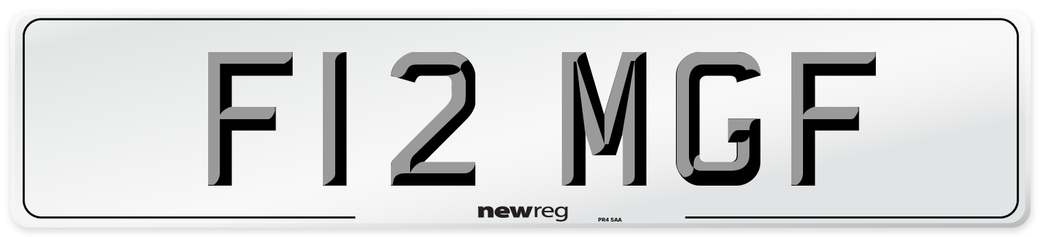 F12 MGF Number Plate from New Reg